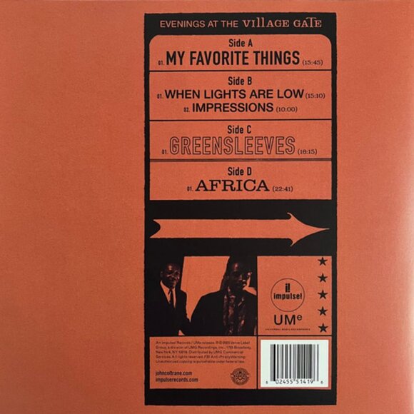 John Coltrane With Eric Dolphy – Evenings At The Village Gate (2023) Vinyl LP - Picture 2 of 2